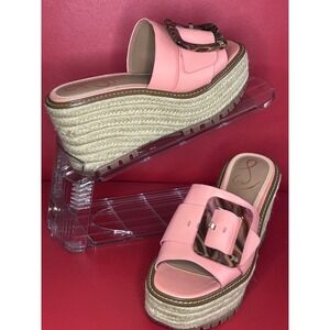 Sam Edelman Women's Leather Espadrille Platform Sandals Livi Canyon Clay 7